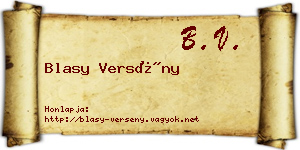Blasy Versény névjegykártya